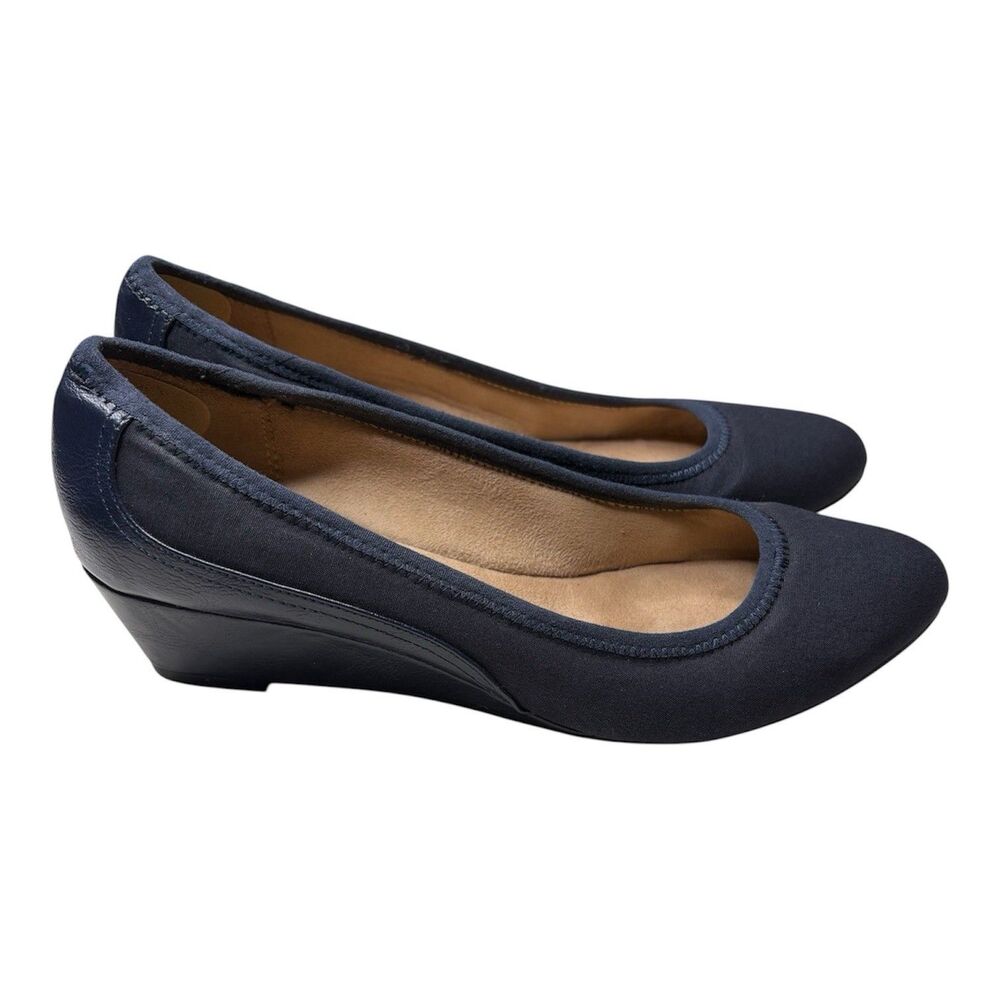 LifeStride Velocity 2.0 Comfort Navy Blue Wedge Pumps Size 9.5 Womens Pointed